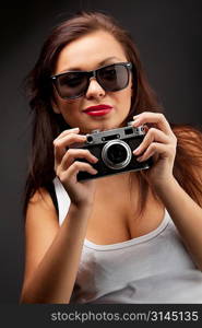 Woman with camera