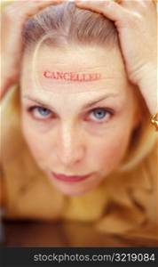 Woman with Cancelled Forehead