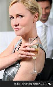 Woman with champagne
