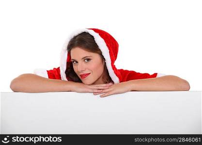 Woman with Christmas layer