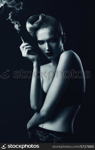 woman with cigarette