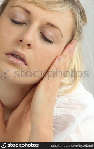 woman with closed eyes