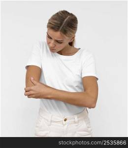 woman with elbow pain