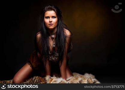 Woman with fur