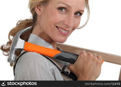Woman with hammer