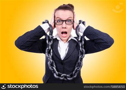 Woman with hands and handcuffs