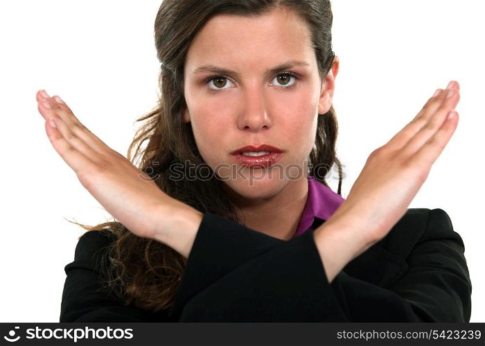 Woman with hands clasped
