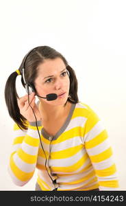 woman with headset