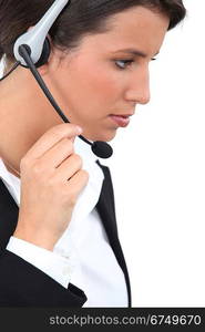 Woman with headset