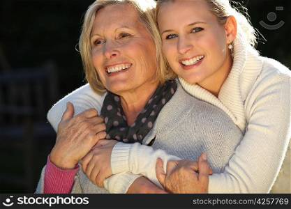 Woman with her grownup daughter