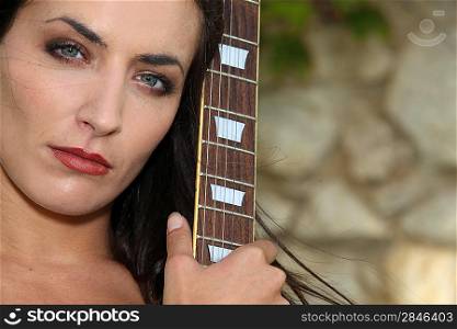 Woman with her guitar