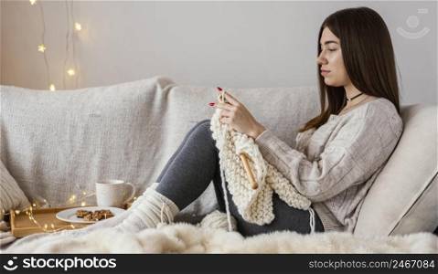 woman with knitting tools 4