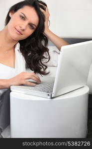 Woman with laptop computer