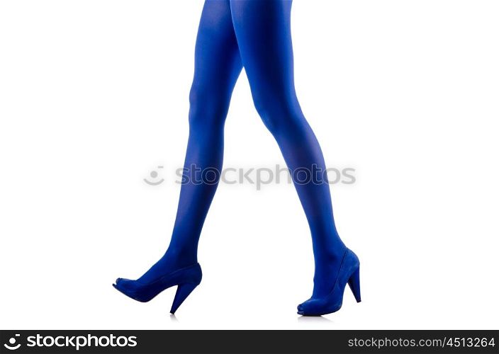 Woman with long legs and stockings