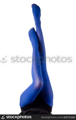 Woman with long legs and stockings