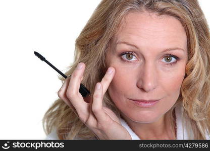 woman with mascara