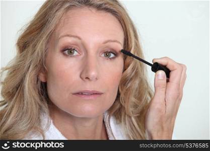 woman with mascara