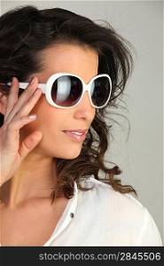 Woman with modern sunglasses