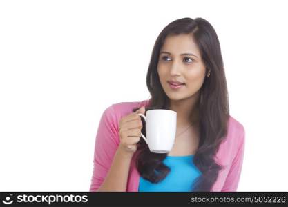 Woman with mug of tea