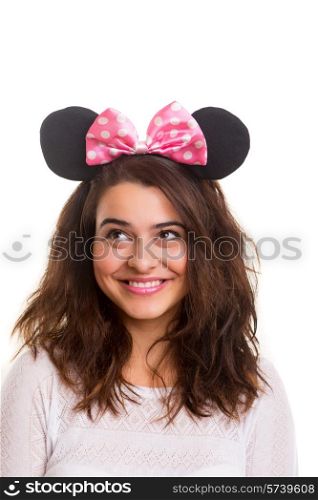 Woman with pretty mouse ears - Carnival concept