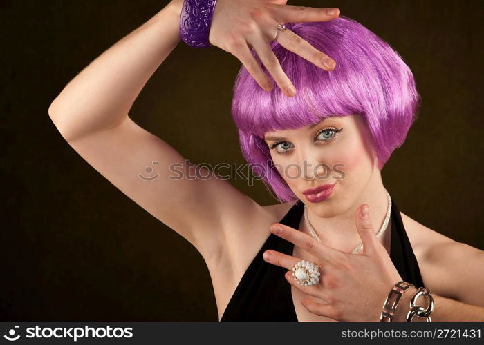 Woman with Purple Hair