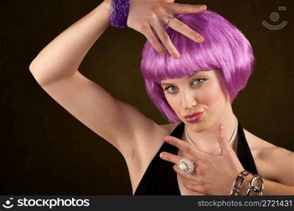 Woman with Purple Hair