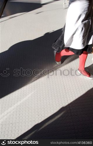 Woman with Red Tights