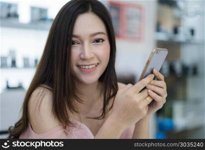 woman with smart phone. happy woman with smart phone