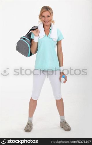 Woman with sports bag
