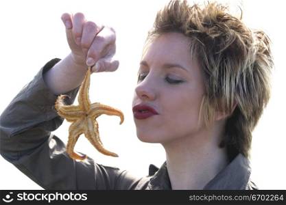 woman with starfish