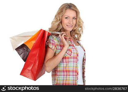 Woman with store bags
