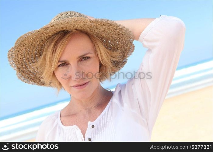 Woman with Straw Hat