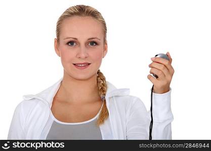 Woman with timer
