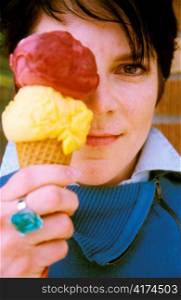 Woman with Two Scoops of Sorbet