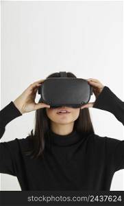 woman with virtual reality headset 4