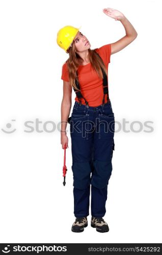 Woman with wrench