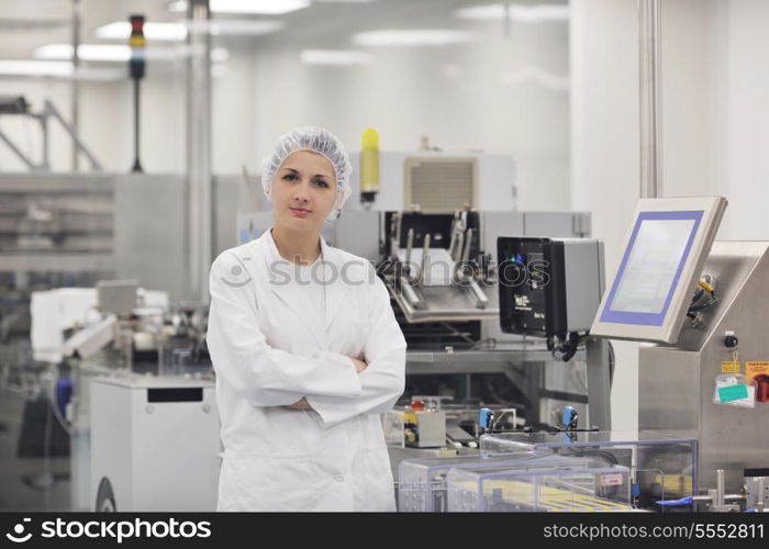 woman worker in pharmacy company warehouse