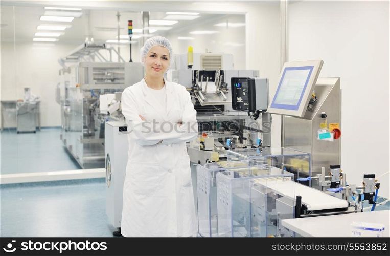 woman worker in pharmacy company warehouse