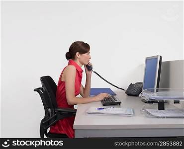Woman Working at Desk