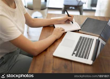 woman working from home during pandemic. Resolution and high quality beautiful photo. woman working from home during pandemic. High quality and resolution beautiful photo concept