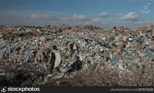 woman working in the landfill