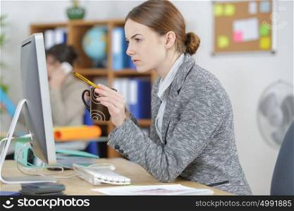 woman working in the office