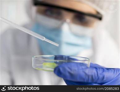 woman working laboratory close up
