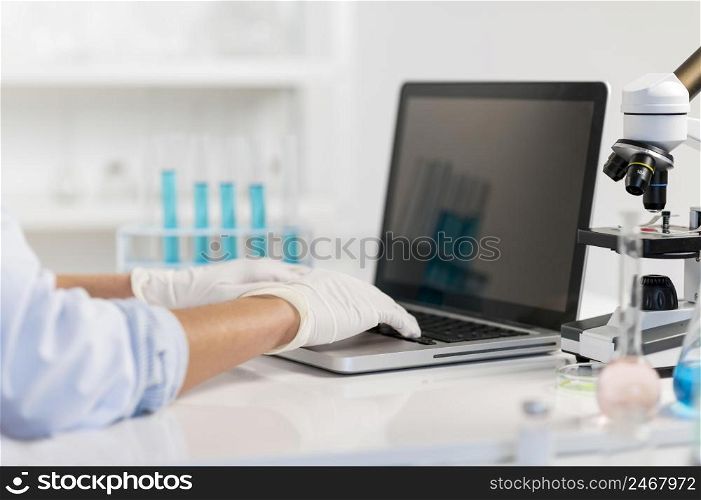 woman working laboratory close up 4