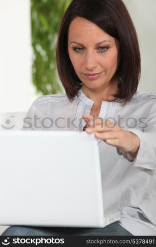 woman working on laptop