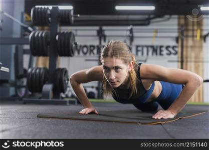 woman working out gym