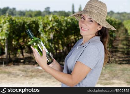 woman working with white wine