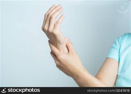 woman wrist arm pain. office syndrome healthcare and medicine co. woman wrist arm pain. office syndrome healthcare and medicine concept