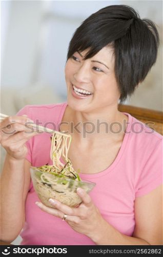 Women Eating meal,mealtime With Chopsticks