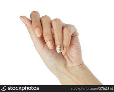 Women hands with nail manicure